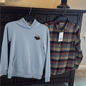 Nwt Button up flannel & bird dog hoodie like new bundle